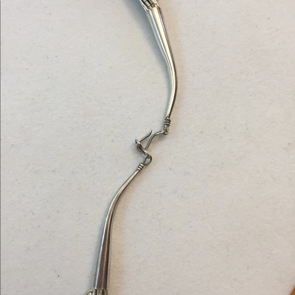 VNTG Native 925 liquid sterling silver, pearl, onyx necklace! - Picture 3 of 6